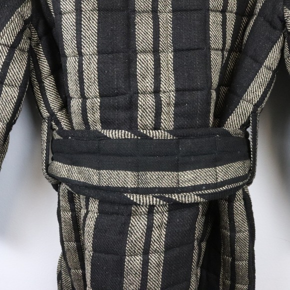 NWT MIRTH Bruges Jacket Small Black Golden Stripe Quilted Coat Handmade Belted - Picture 6 of 11